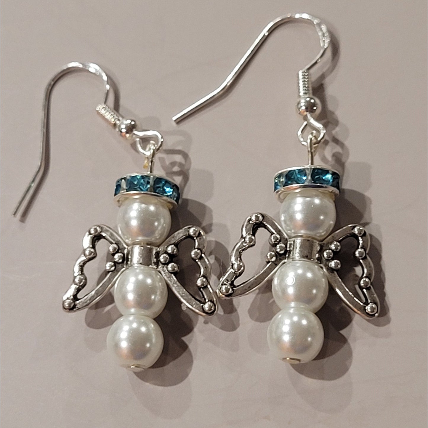 X Christmas Angel - Blue Halo Earrings