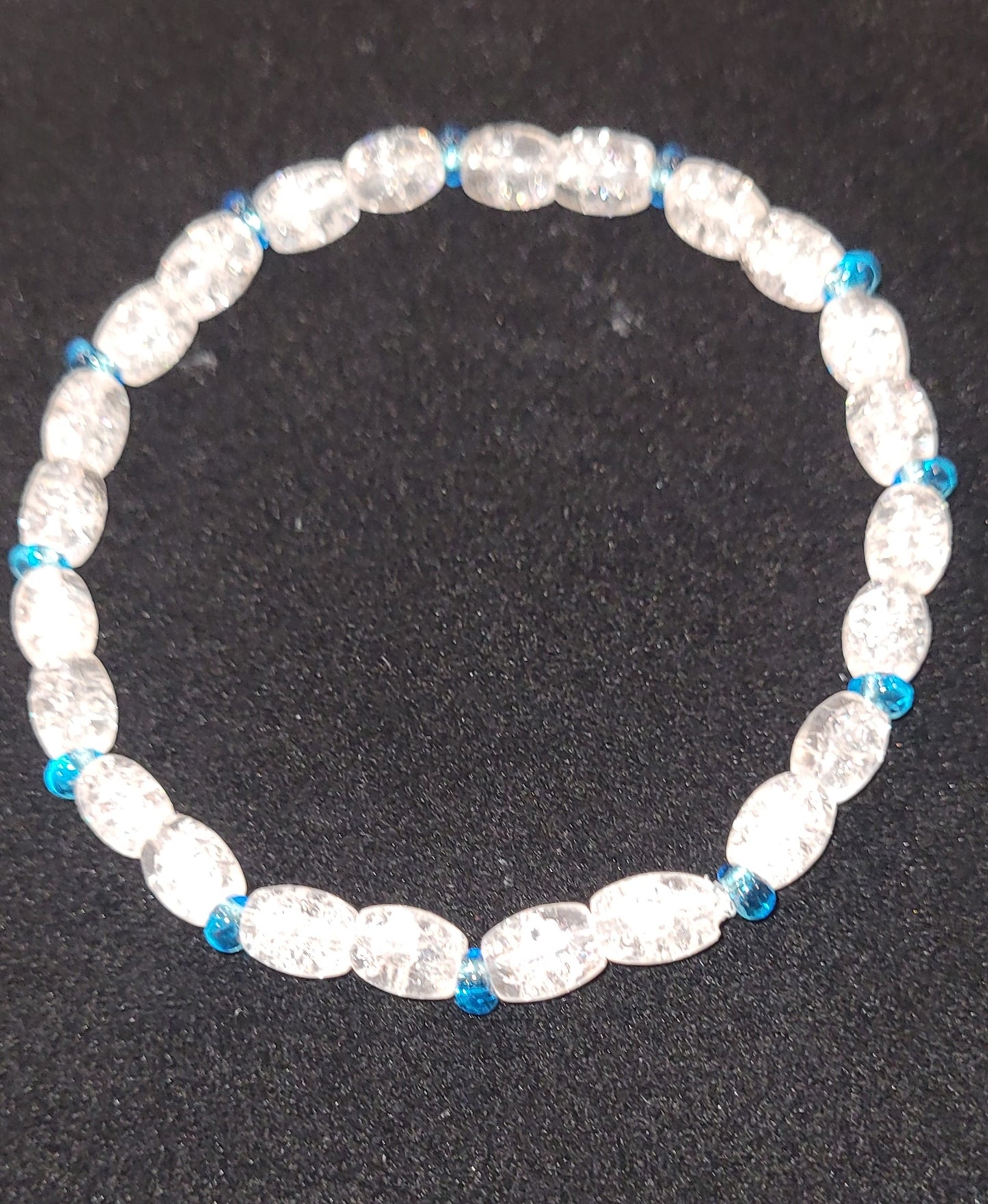 B7 Crackled Beads with Blue Spacers