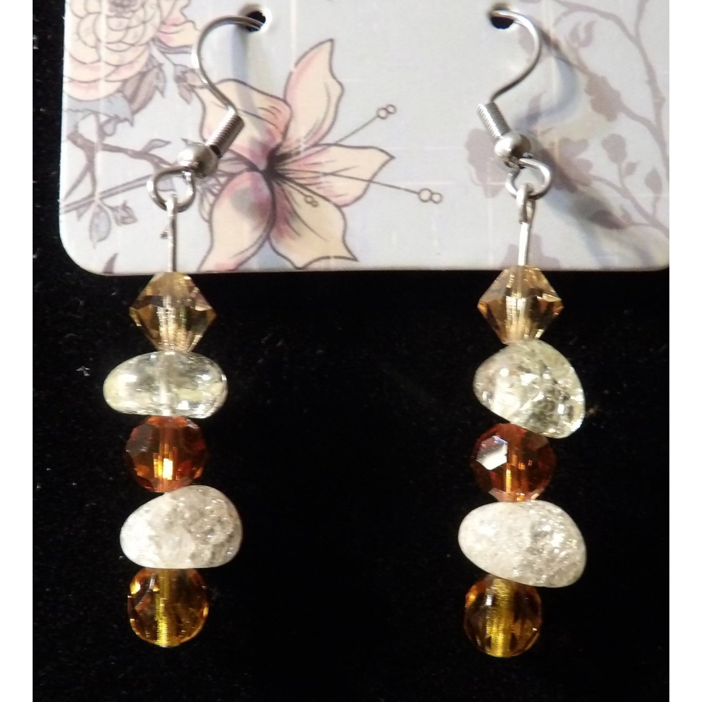E4 - Crackled Clear and Topaz Crystals