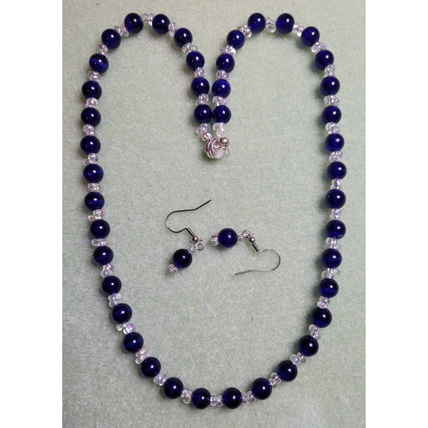 JS7 - Blue Cat Eyes with Crystal Offset Set