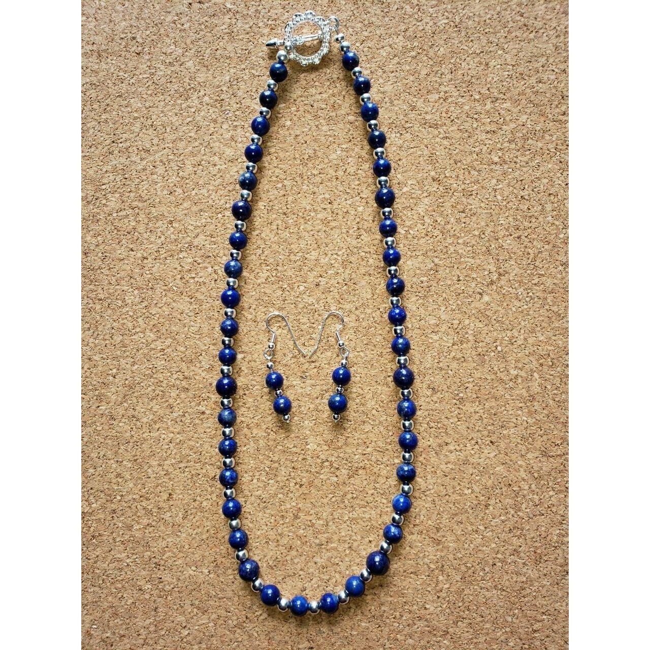 JS18 Lapis Lazuli with SilverBrite Beads Set