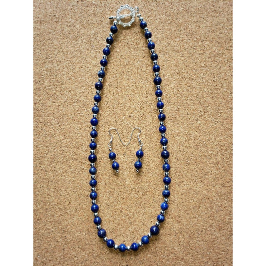 JS18 Lapis Lazuli with SilverBrite Beads Set