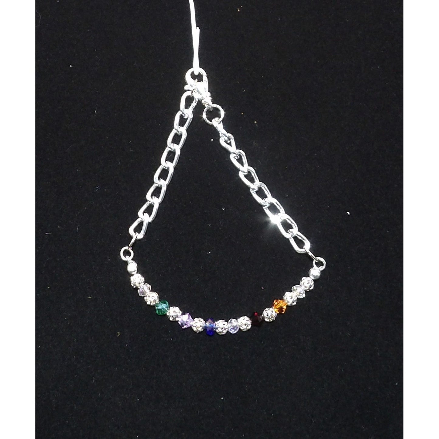 A12 Crystal Anklet with Chain and Clasp