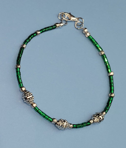 A9 Green seed beads - Anklet