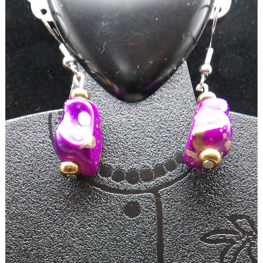 Purple Stones with beads