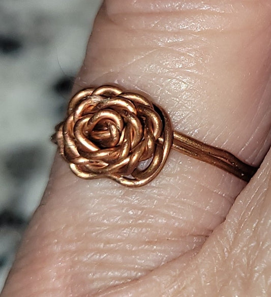 R - Copper Wire Wrapped Ring