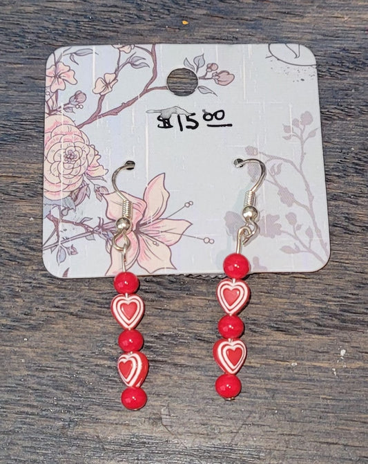 E9 - Red Heart Earrings